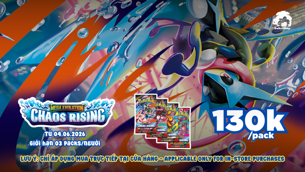 Chaos Rising - MEGA EVOLUTION Booster Box 36 packs 2026 Pokemon TCG chính hãng tại Hà Nội